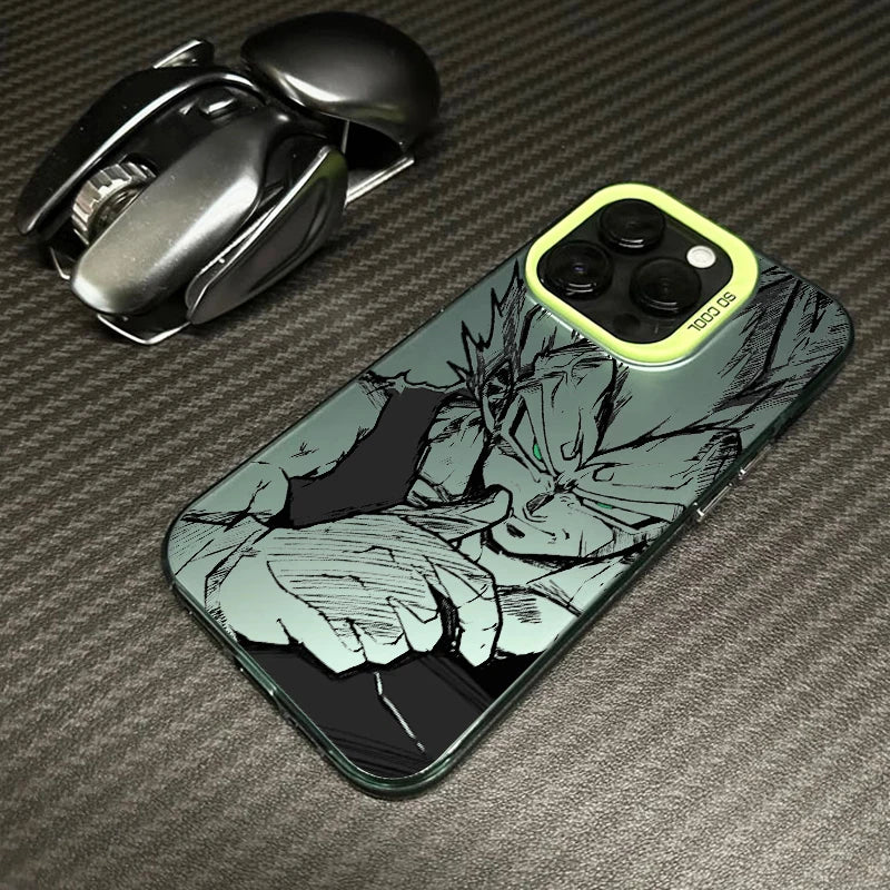 Cover Colorata e Argento per iPhone – Design Saiyan di Dragon Ball