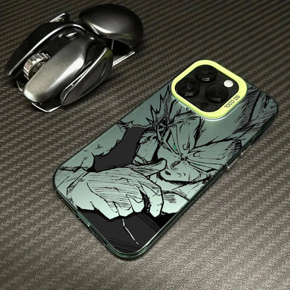 Cover Colorata e Argento per iPhone – Design Saiyan di Dragon Ball