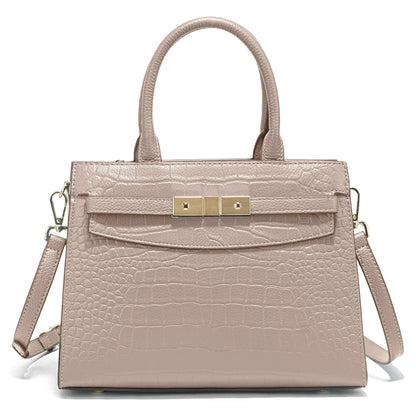 Borsa a Mano in Vera Pelle con Texture Elegante