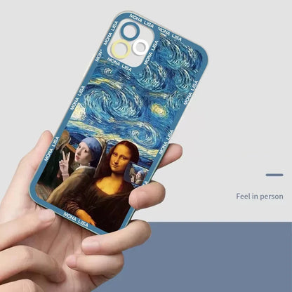 Transparent Case with Artistic Design for iPhone 15