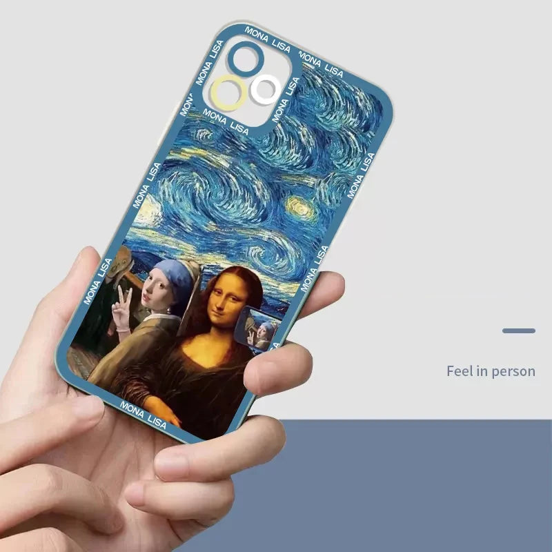 Transparent Case with Artistic Design for iPhone 16