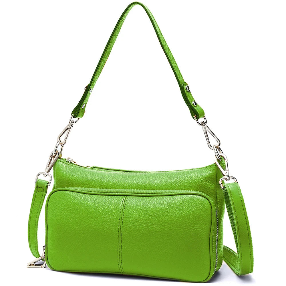 Bolso de hombro de cuero genuino