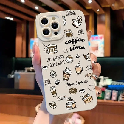 Case with "Coffee Time" design for iPhone 16