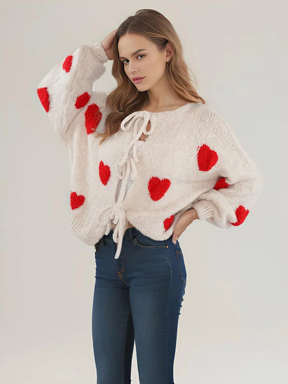 Cardigan con Ricamo Ciliegie