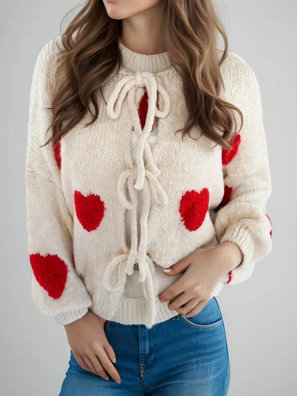 Cardigan con Ricamo Ciliegie