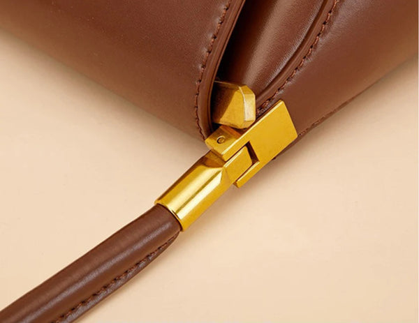 Bolso de hombro de cuero estilo francés — ángulo 9