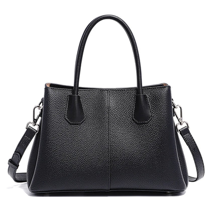 Bolso de piel con bandolera — Negro
