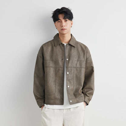 Giacca Uomo in Pelle Stile British