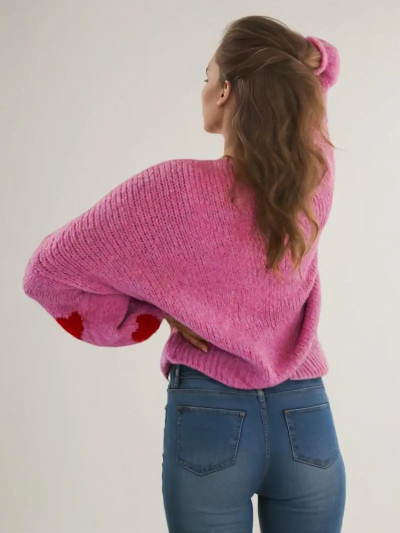 Cardigan con Ricamo Ciliegie