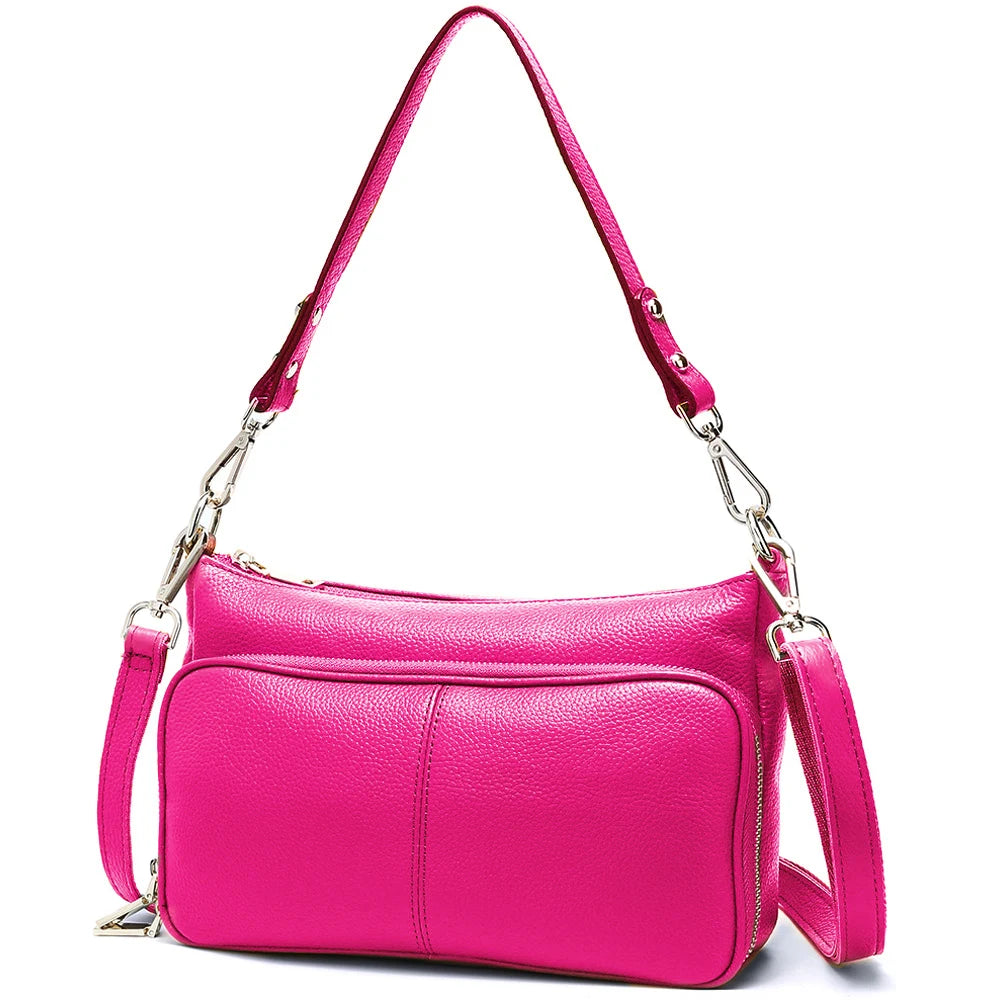 Bolso de hombro de cuero genuino