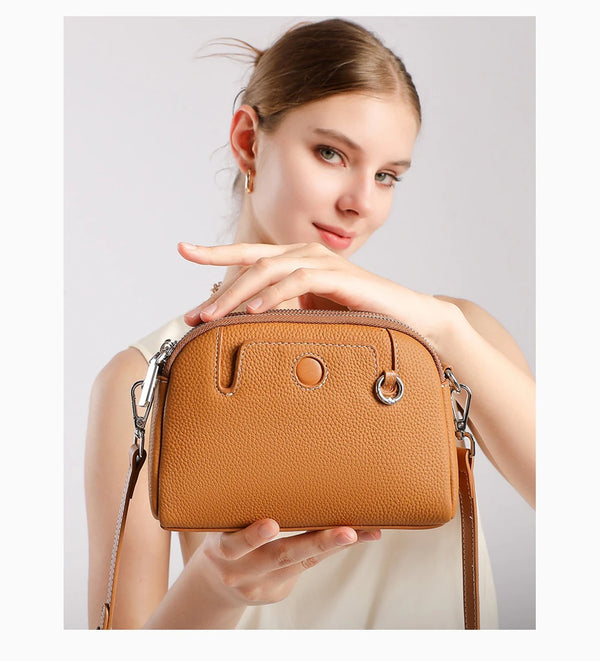 Bolso de hombro de cuero genuino — ángulo 4