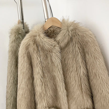 Cappotto Donna Faux Fox Fur