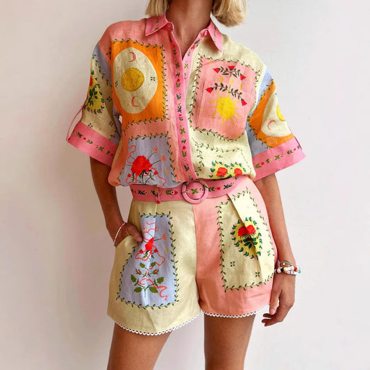 Completo Estivo Donna Camicia e Shorts