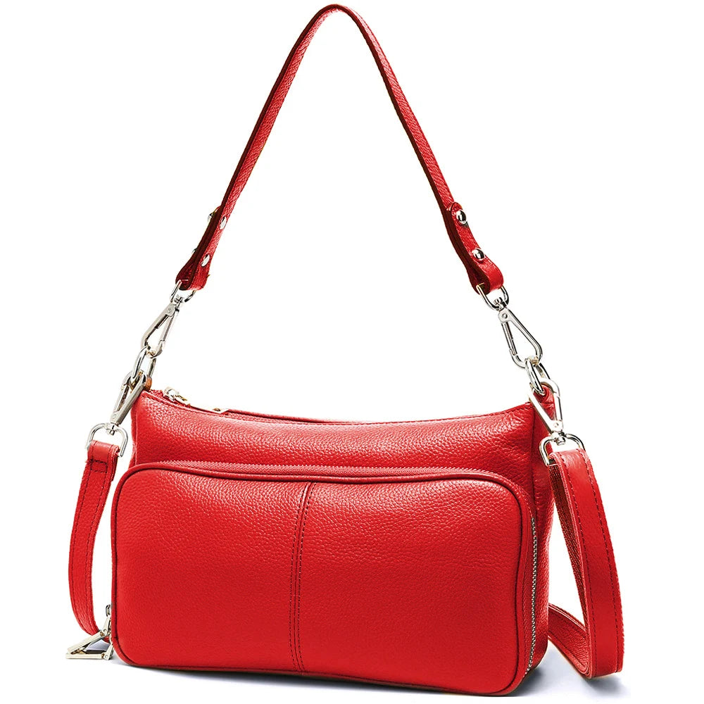 Bolso de hombro de cuero genuino