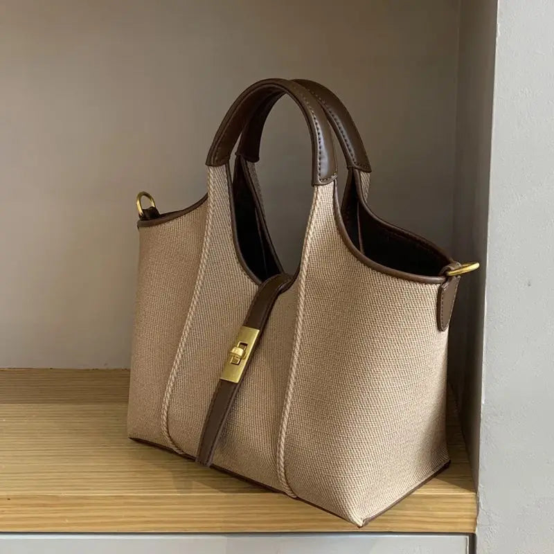 Bolso Saco Urban Chic de Lona y Piel