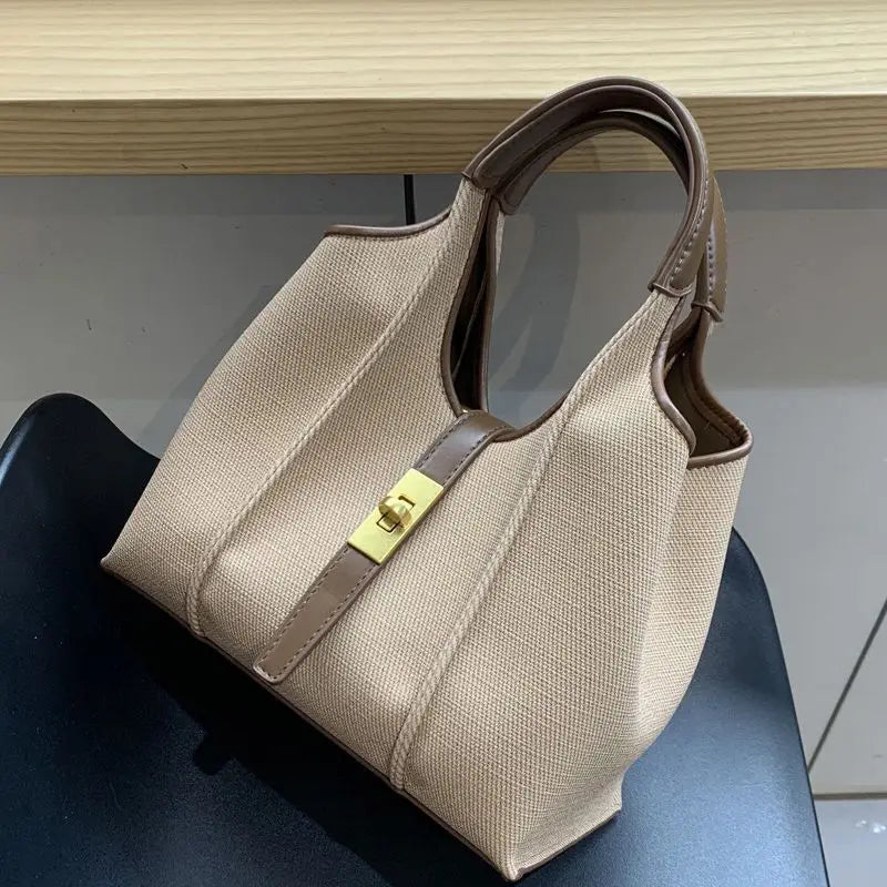 Bolso Saco Urban Chic de Lona y Piel