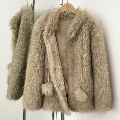 Cappotto Donna Faux Fox Fur