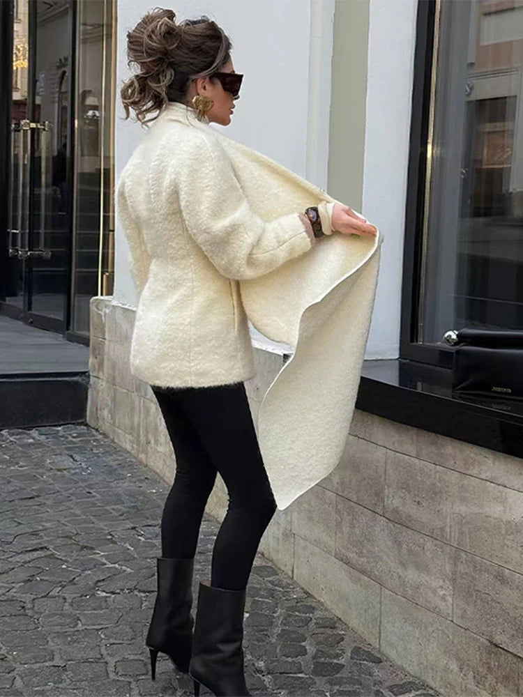 Cappotto Donna con Mantella e Sciarpa