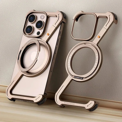 Magnetic MagSafe Metal Case with 360° Rotating Ring for iPhone 13