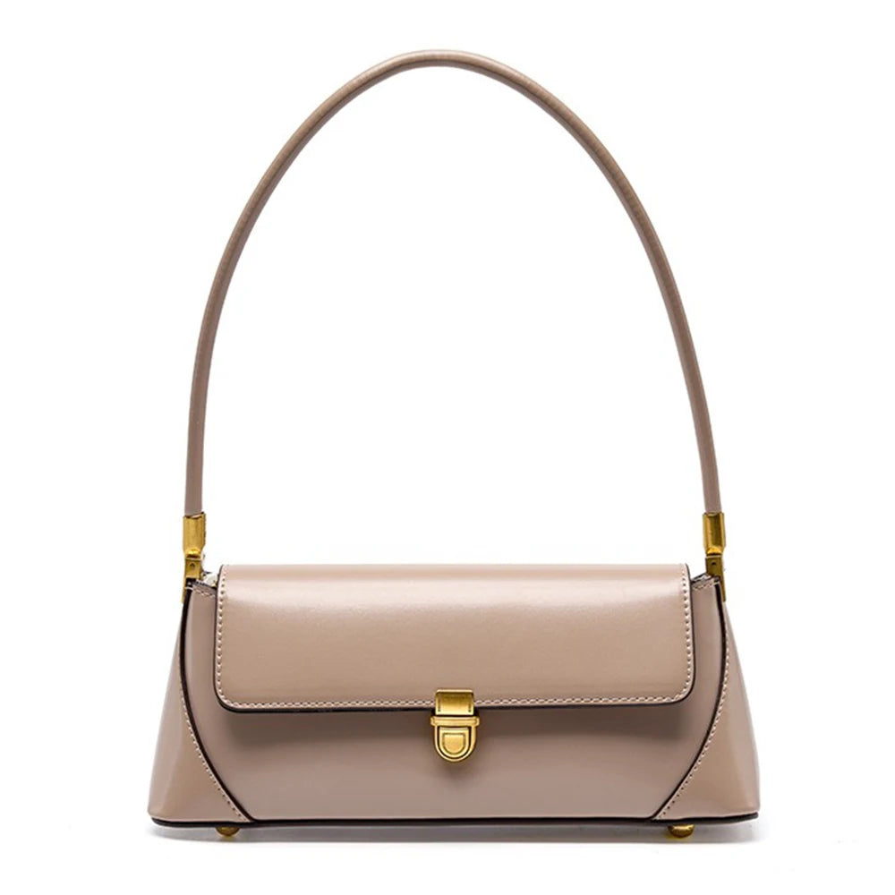 Bolso de hombro de cuero estilo francés