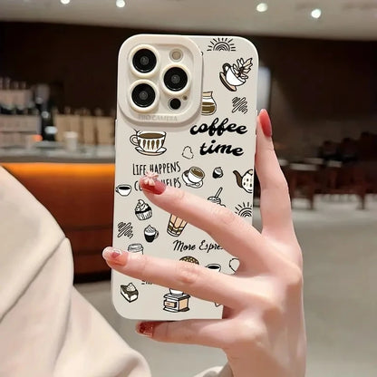 Case with "Coffee Time" design for iPhone 16