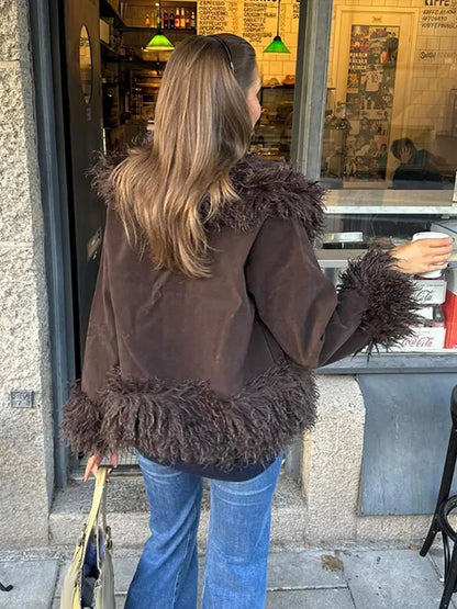 Giacca Donna in Eco-Pelliccia Vintage
