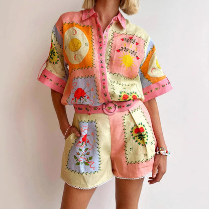 Completo Estivo Donna Camicia e Shorts