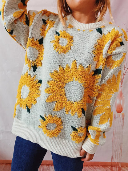 Maglione Ricamo Girasole