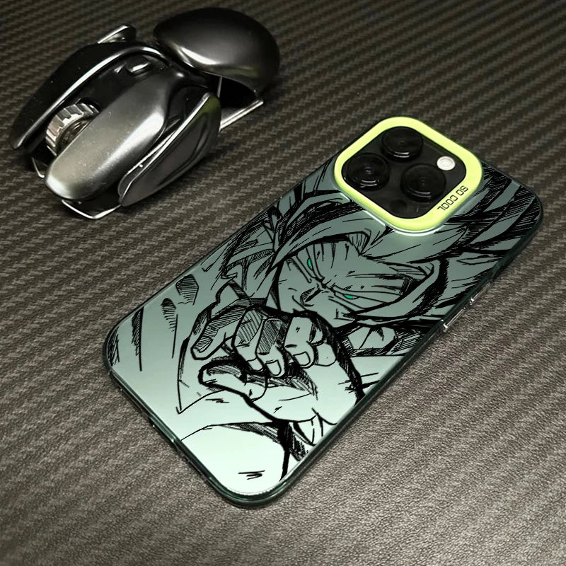Cover Colorata e Argento per iPhone – Design Saiyan di Dragon Ball