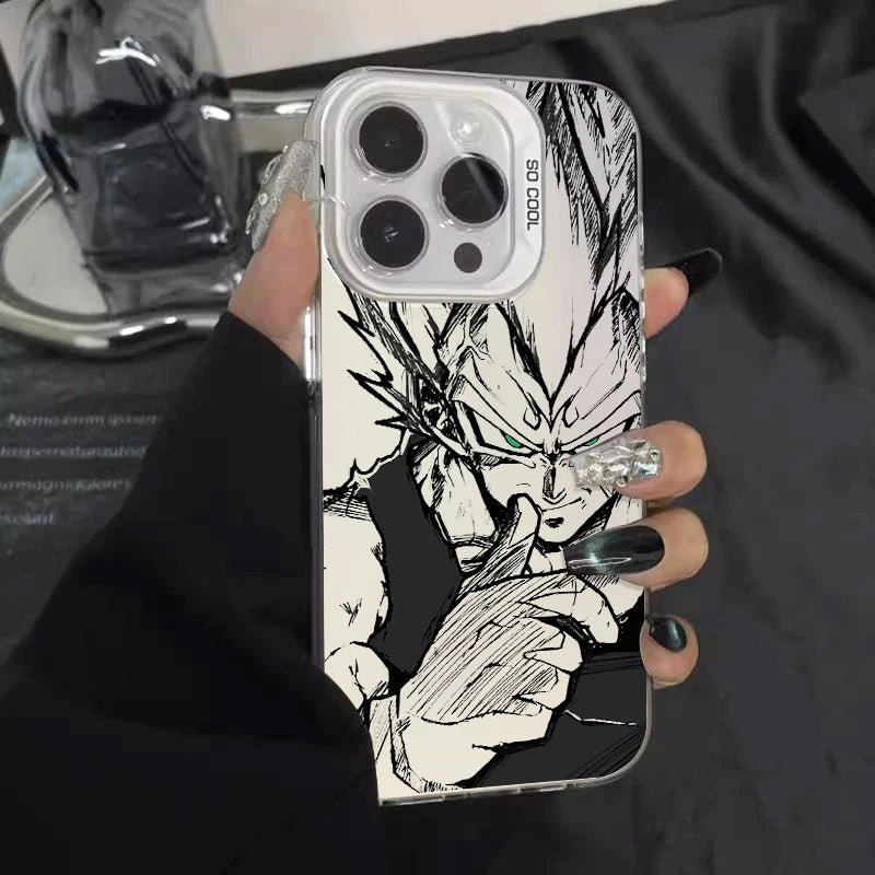 Cover Colorata e Argento per iPhone – Design Saiyan di Dragon Ball