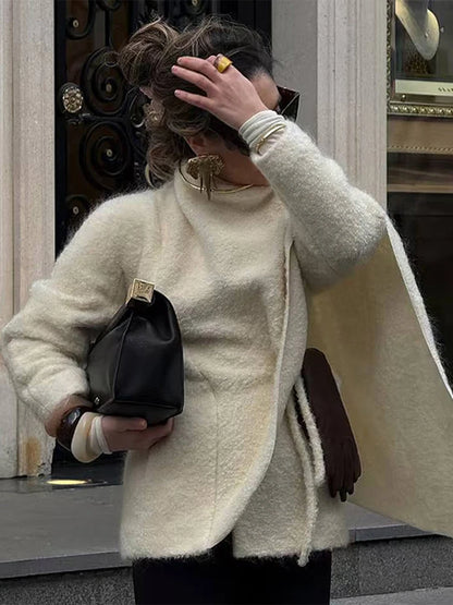 Cappotto Donna con Mantella e Sciarpa