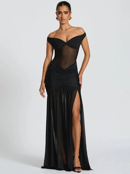 Maxi Dress Schiena Scoperta con Spacco