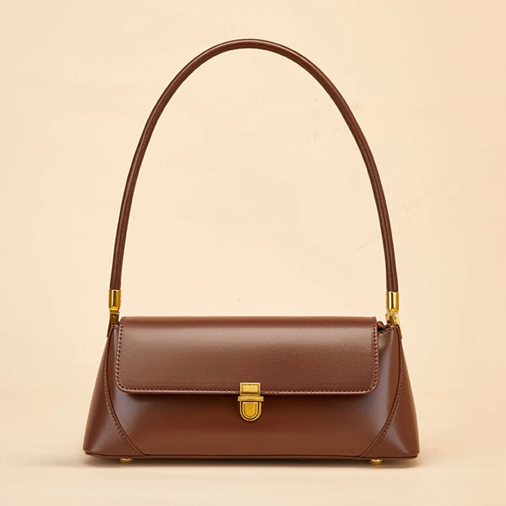 Bolso de hombro de cuero estilo francés