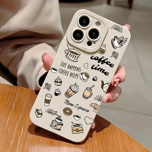 Case with "Coffee Time" design for iPhone 16