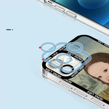 Transparent Case with Artistic Design for iPhone 16