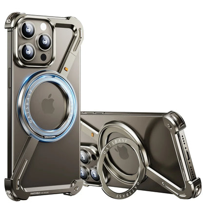 Magnetic MagSafe Metal Case with 360° Rotating Ring for iPhone 15