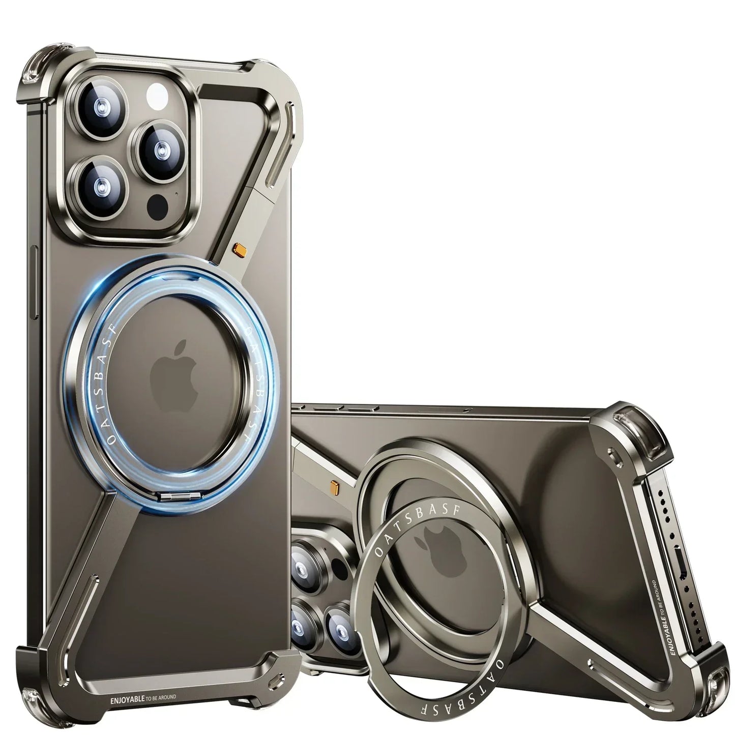 Magnetic MagSafe Metal Case with 360° Rotating Ring for iPhone 13