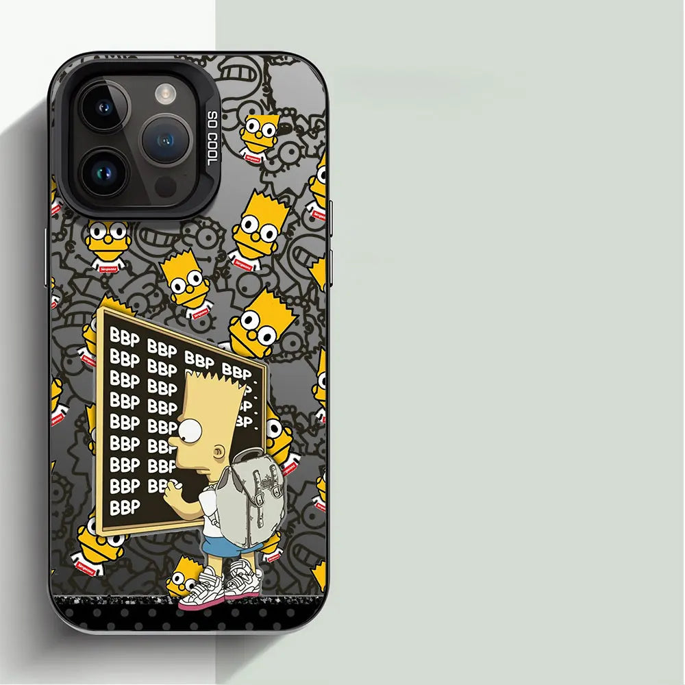 Funda para iPhone 15 con diseño de dibujos animados de Los Simpson