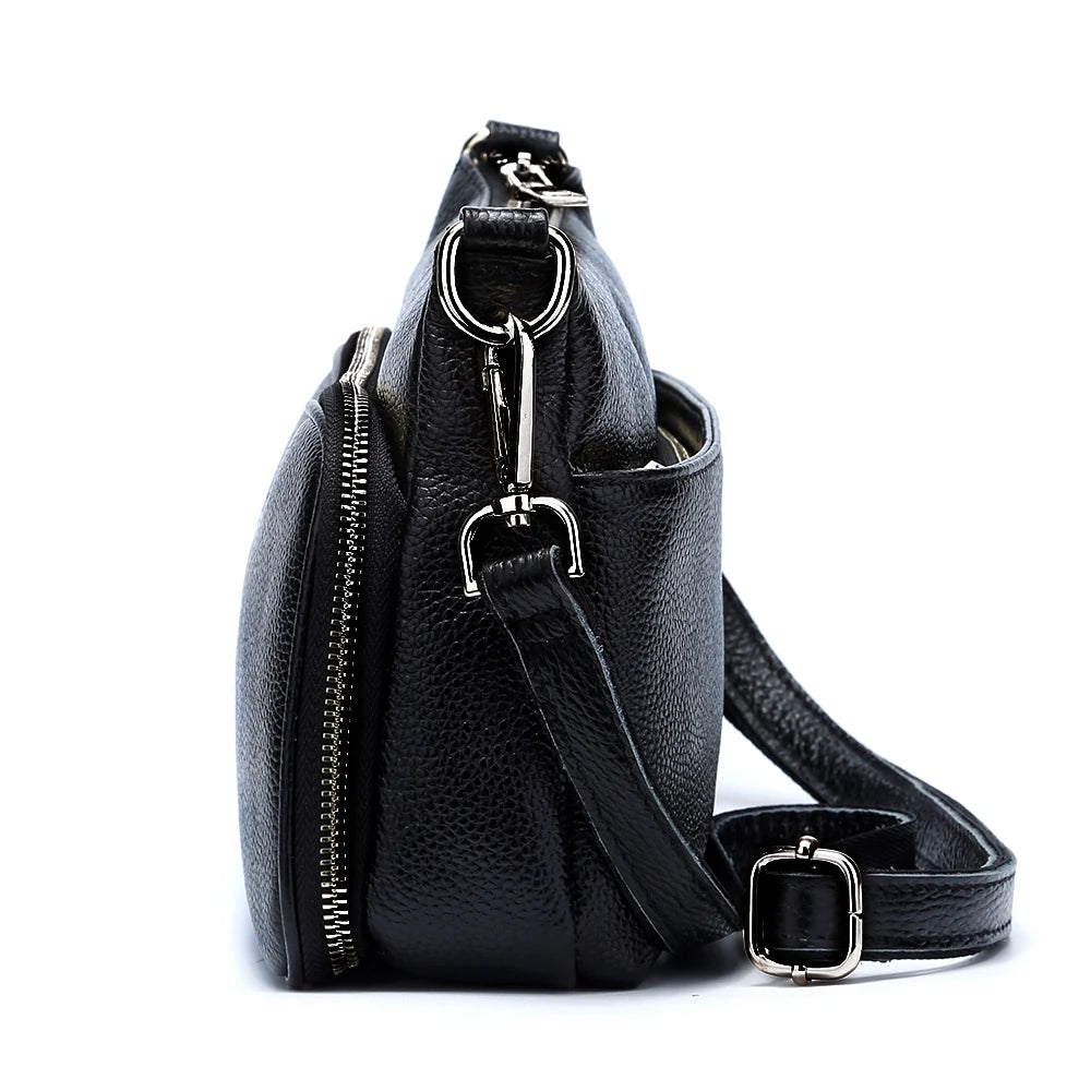 Bolso de hombro de cuero genuino