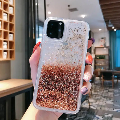 Custodia con Paillettes a Forma di Stella per iPhone