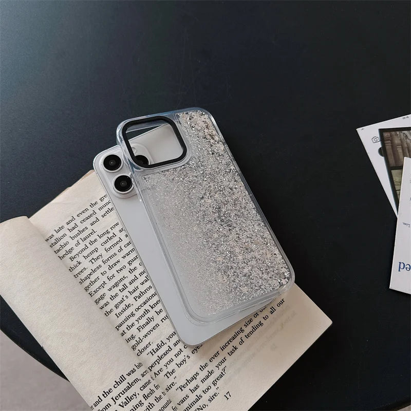 Custodia con Effetto Stelle Argento per iPhone