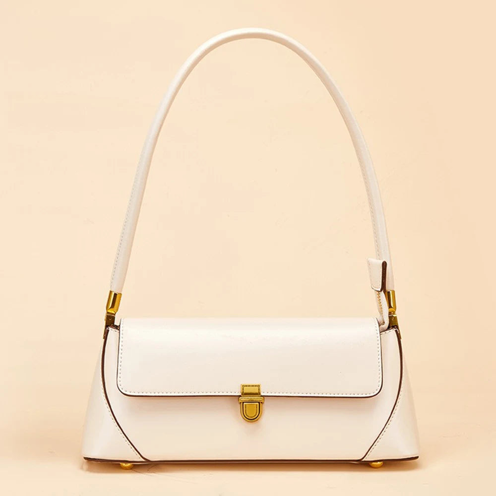 Bolso de hombro de cuero estilo francés
