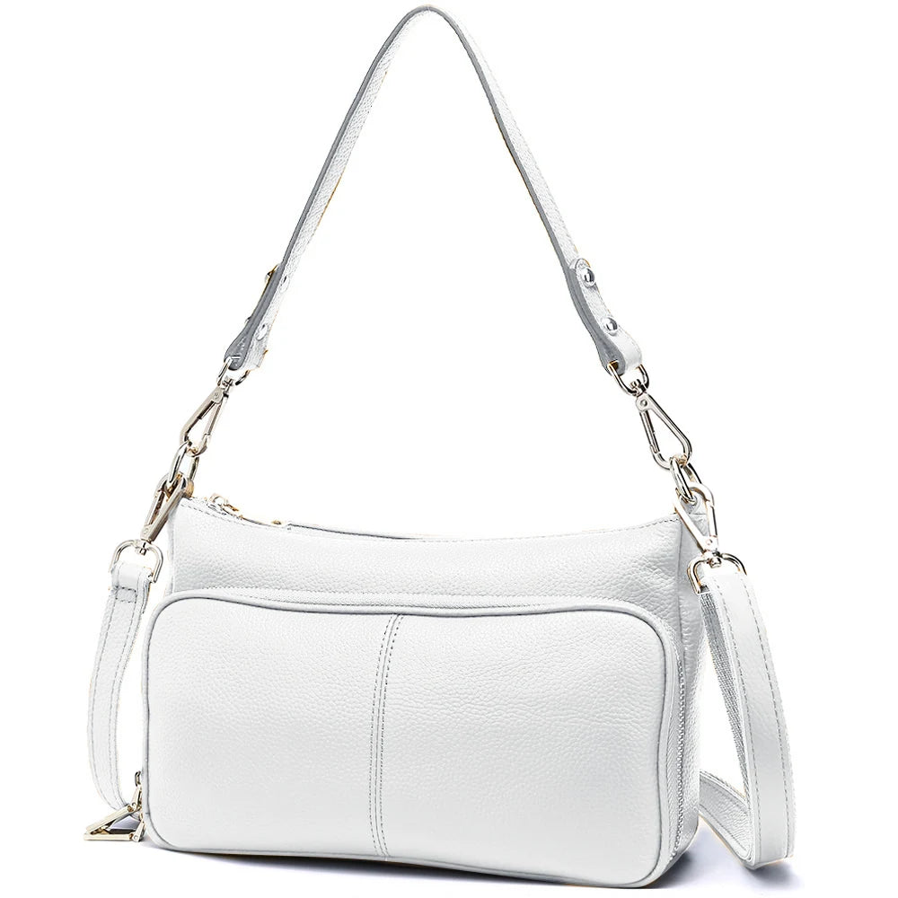 Bolso de hombro de cuero genuino
