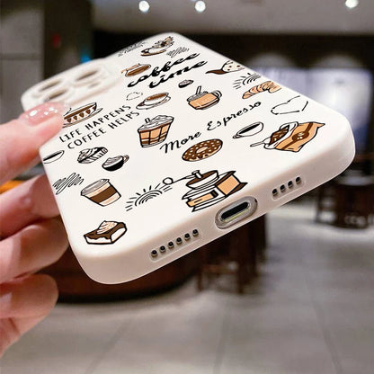 Case with "Coffee Time" design for iPhone 16