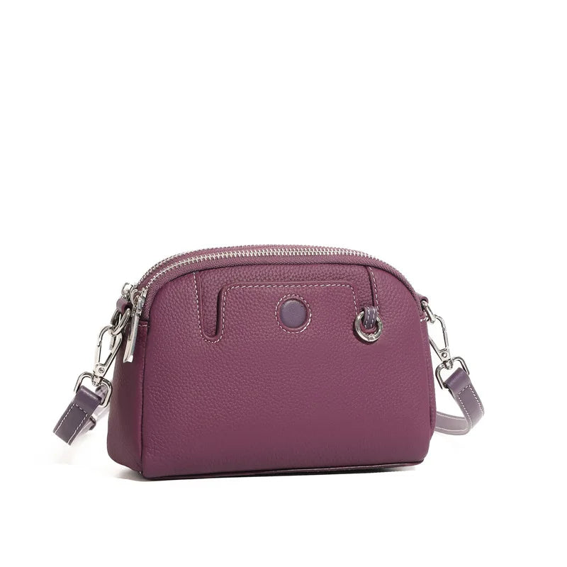 Bolso de hombro de cuero genuino