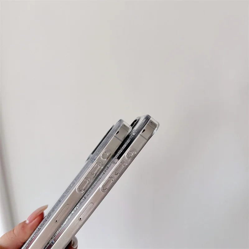 Custodia con Effetto Stelle Argento per iPhone