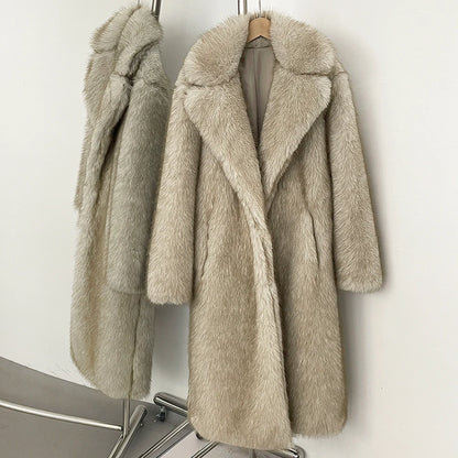 Cappotto Lungo Donna Pelliccia Sintetica Fox