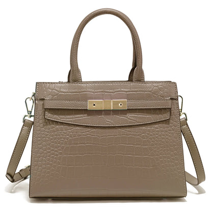 Borsa a Mano in Vera Pelle con Texture Elegante