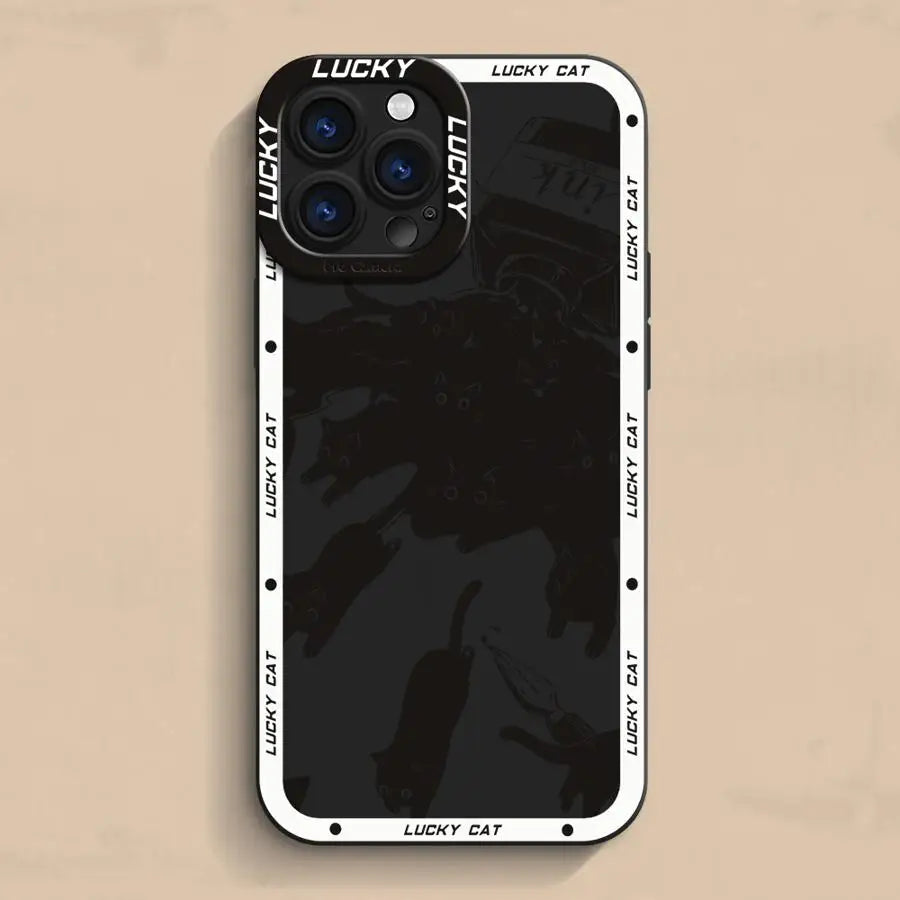 Funda protectora con diseño de gato de la suerte para iPhone 11