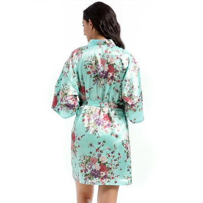 Kimono in Raso con Fiori